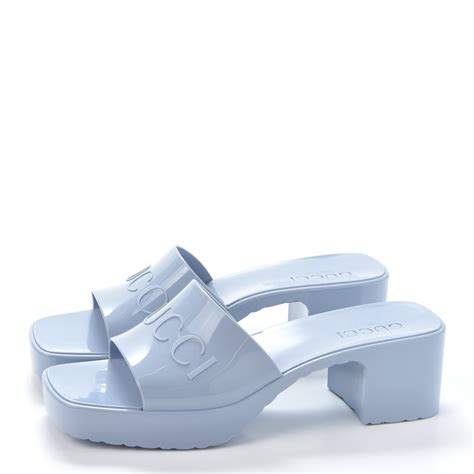 blue gucci rubber slides|Gucci rubber slides women.